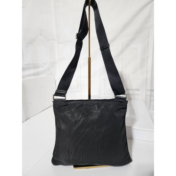 Prada Vintage Nylon Tessuto Triangle Logo Plate Shoulder/Crossbody Bag Black - Picture 3 of 15